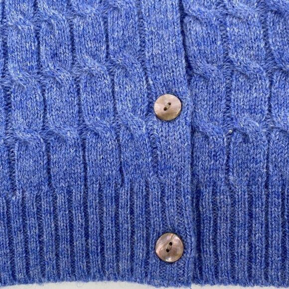 Norm Thompson Women's Cable Knit Wool Blend Cardigan Sweater Blue Medium NWOT - Picture 6 of 12